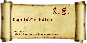 Kuprián Edina névjegykártya
